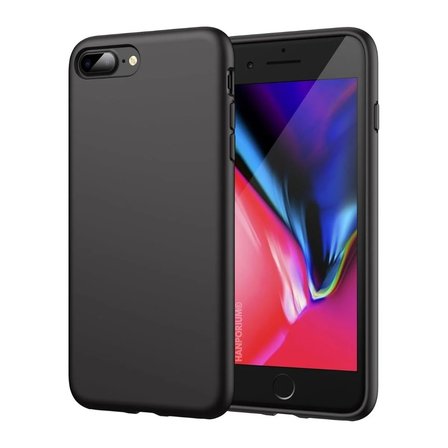 Apple iPhone 7 Plus Uyumlu Silikon Kılıf - Pastel Renk Tonu Kamera Korumalı Esnek Kapak - Siyah