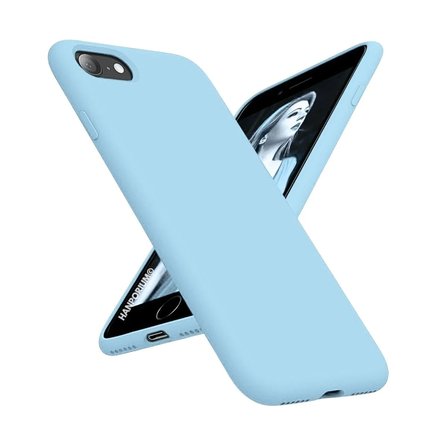 Apple iPhone 8 Uyumlu Silikon Kılıf - Pastel Renk Tonu Kamera Korumalı Esnek Kapak - Mavi