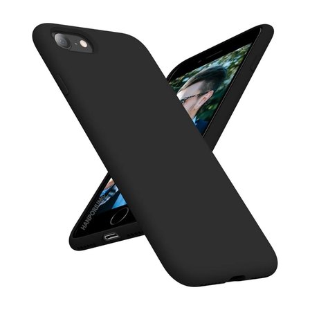 Apple iPhone 8 Uyumlu Silikon Kılıf - Pastel Renk Tonu Kamera Korumalı Esnek Kapak - Siyah