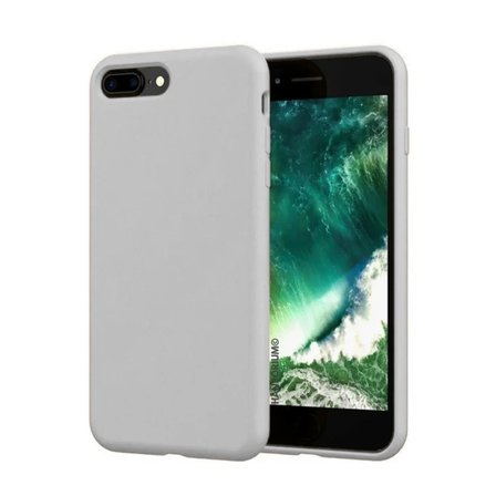 Apple iPhone 8 Plus Uyumlu Silikon Kılıf - Pastel Renk Tonu Kamera Korumalı Esnek Kapak - Gri