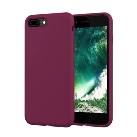 Apple iPhone 8 Plus Uyumlu Silikon Kılıf - Pastel Renk Tonu Kamera Korumalı Esnek Kapak - Mürdüm