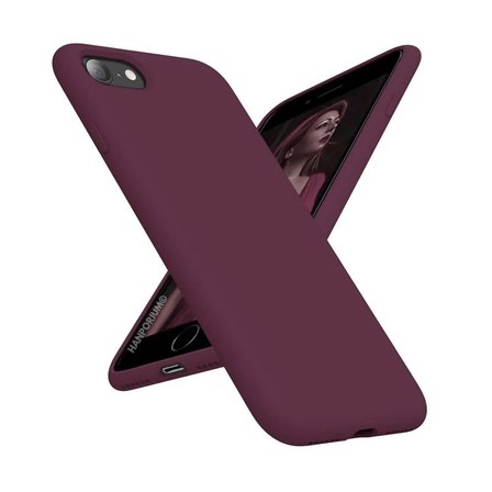 Apple iPhone SE2 2020 Uyumlu Silikon Kılıf - Pastel Renk Tonu Kamera Korumalı Esnek Kapak - Bordo