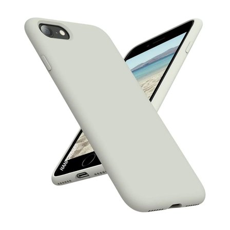 Apple iPhone SE2 2020 Uyumlu Silikon Kılıf - Pastel Renk Tonu Kamera Korumalı Esnek Kapak - Gri
