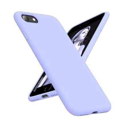 Apple iPhone SE3 2022 Uyumlu Silikon Kılıf - Pastel Renk Tonu Kamera Korumalı Esnek Kapak - Lila
