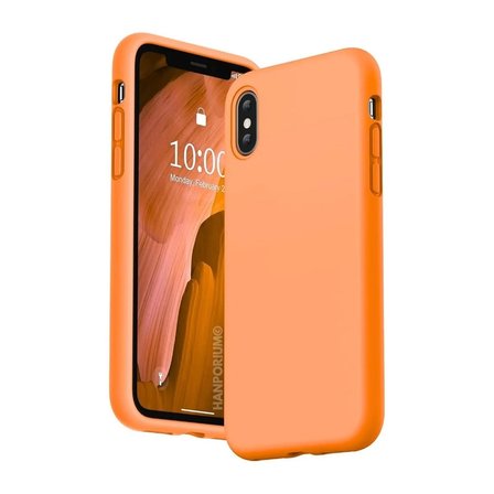 Apple iPhone XS Max Uyumlu Silikon Kılıf - Pastel Renk Tonu Kamera Korumalı Esnek Kapak - Turuncu