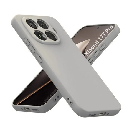 Xiaomi 17T Pro Uyumlu Silikon Kılıf - Pastel Renk Tonu Kamera Korumalı Esnek Kapak - Gri