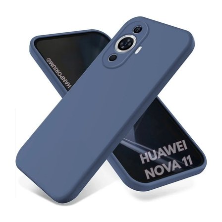 Huawei Nova 11 Uyumlu Silikon Kılıf - Pastel Renk Tonu Kamera Korumalı Esnek Kapak - Lacivert