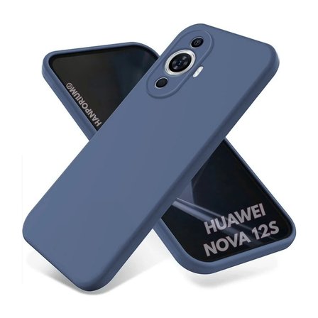 Huawei Nova 12S Uyumlu Silikon Kılıf - Pastel Renk Tonu Kamera Korumalı Esnek Kapak - Lacivert