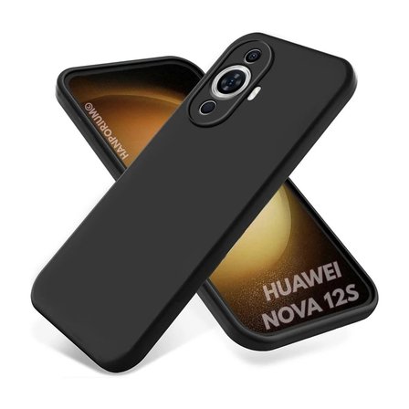 Huawei Nova 12S Uyumlu Silikon Kılıf - Pastel Renk Tonu Kamera Korumalı Esnek Kapak - Siyah