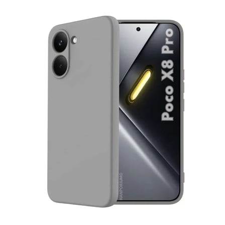 Poco X8 Pro 5G Uyumlu Silikon Kılıf - Pastel Renk Tonu Kamera Korumalı Esnek Kapak - Gri