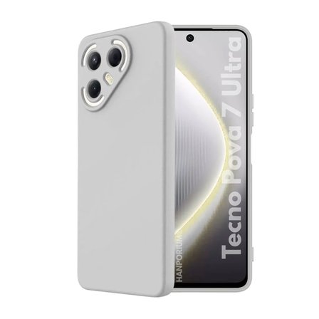 Tecno Pova 7 Ultra Uyumlu Silikon Kılıf - Pastel Renk Tonu Kamera Korumalı Esnek Kapak - Gri