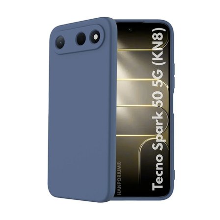Tecno Spark 50 5G Uyumlu Silikon Kılıf - Pastel Renk Tonu Kamera Korumalı Esnek Kapak - Lacivert