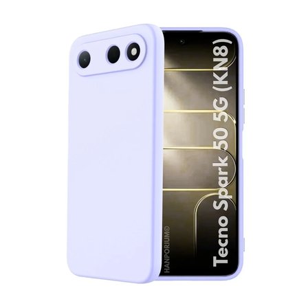 Tecno Spark 50 5G Uyumlu Silikon Kılıf - Pastel Renk Tonu Kamera Korumalı Esnek Kapak - Lila