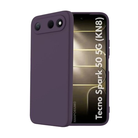 Tecno Spark 50 5G Uyumlu Silikon Kılıf - Pastel Renk Tonu Kamera Korumalı Esnek Kapak - Mor