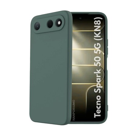 Tecno Spark 50 5G Uyumlu Silikon Kılıf - Pastel Renk Tonu Kamera Korumalı Esnek Kapak - Yeşil