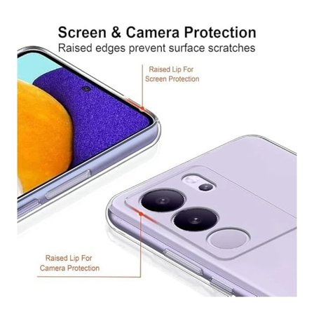 Vivo V29 Pro Uyumlu Silikon Kılıf - Pastel Renk Tonu Kamera Korumalı Esnek Kapak - Şeffaf