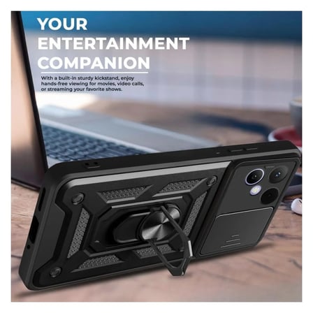 Tecno Pova Curve 2 5G Uyumlu Tank Kılıf - Yüzüklü Standlı Extra Darbe Koruma Zırhlı Outdoor Kapak - Lacivert