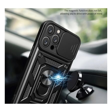 iPhone 11 Pro Uyumlu Tank Kılıf Yüzük Standlı Extra Darbe Koruma Zırhlı Outdoor Kapak Lacivert