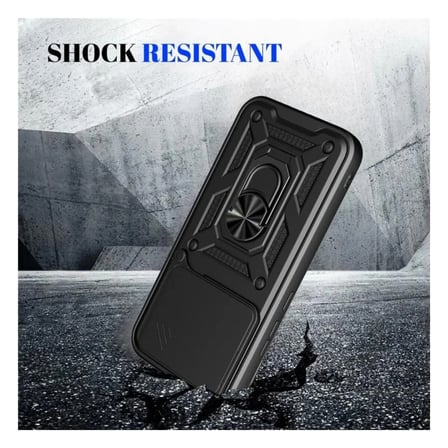 Xiaomi 17T Uyumlu Tank Kılıf - Yüzüklü Standlı Extra Darbe Koruma Zırhlı Outdoor Kapak - Lacivert