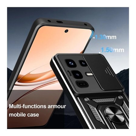 Infinix Note 50 Pro Plus Uyumlu Tank Kılıf Yüzüklü Extra Koruma Zırhlı Outdoor Kapak Lacivert