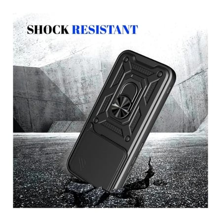Poco X8 Pro Uyumlu Tank Kılıf - Yüzüklü Standlı Extra Darbe Koruma Zırhlı Outdoor Kapak - Kırmızı