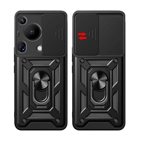 Huawei Pura 70 Ultra Uyumlu Tank Kılıf Yüzüklü Extra Koruma Zırhlı Outdoor Kapak Lacivert