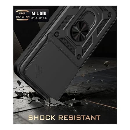 Oppo Reno 16 Uyumlu Tank Kılıf - Yüzüklü Standlı Extra Darbe Koruma Zırhlı Outdoor Kapak - Lacivert