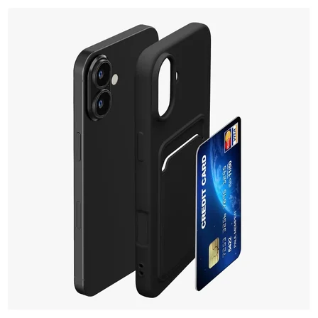 iPhone 16 Plus Uyumlu Kartlıklı Silikon Kılıf Kamera Korumalı Esnek Pastel Kapak - Mor