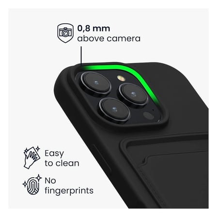 iPhone 16 Pro Max Uyumlu Kartlıklı Silikon Kılıf Kamera Korumalı Esnek Kapak - Lacivert