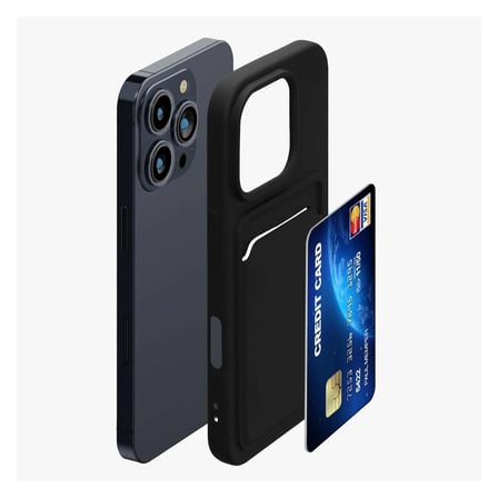iPhone 16 Pro Uyumlu Kartlıklı Silikon Kılıf Kamera Korumalı Esnek Pastel Kapak - Lila