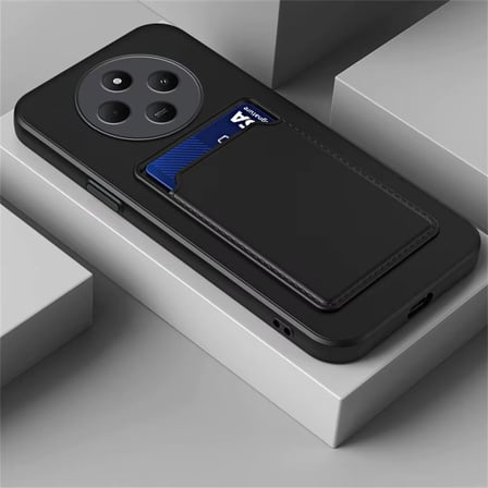 Redmi A4 Uyumlu Kartlıklı Silikon Kılıf Kamera Korumalı Pastel Renk Tonu Esnek Kapak - Siyah