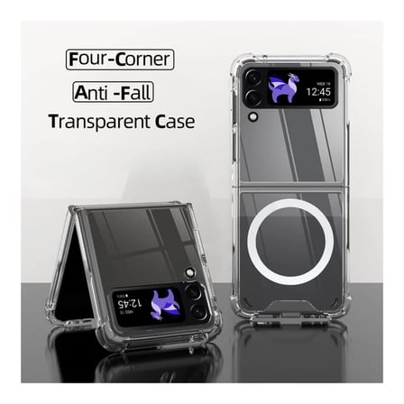 Samsung Galaxy Z Flip 3 Uyumlu Silikon Kılıf Köşe Korumalı Kablosuz Şarj Destekli 2 Parça Kılıf