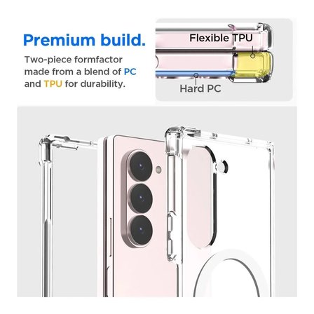 Samsung Galaxy Z Fold 7 Uyumlu Silikon Kılıf Köşe Korumalı Kablosuz Şarj Destekli 2 Parça Kılıf