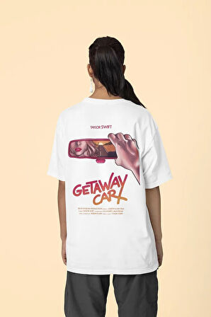 Getaway Car Şarkı Taylor Swift Baskılı Unisex Tişört, Oversize Şarkıcı Tişört