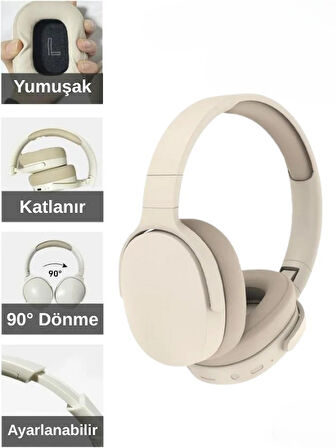 Profesyonel Kablosuz Kulak Üstü Kulaklık Bluetooth 5.0 | Güçlü Bass, Katlanabilir
