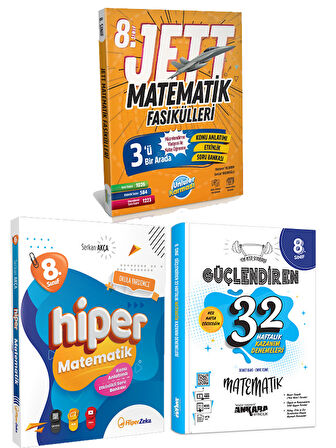 Ankara Yayıncılık 2025 LGS Matematik 32 Hafta + Hiper Matematik Etkinlikli + Ünlüler JETT Matematik