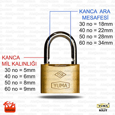 Yuma Pirinç Sarı Asma Kilit Master Sistem ortak Anahtarlı 50Mm