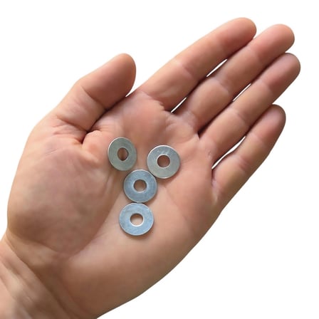 Demir Pul Galvanizli 1/4 (7 MM X 18 MM X 1MM) 100'Lü Paket