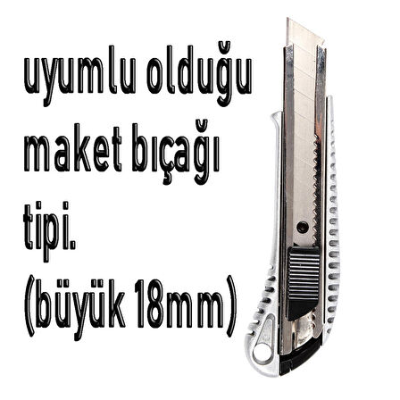 Aletçantam Maket Bıçağı Yedeği Geniş 18mm Kalın Maket Bıçak Yedek Ağzı - 1 Paket