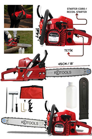 Retools Bordo 55 cc Benzinli Testere