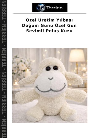 Özel Üretim Yılbaşı Doğum Günü Özel Gün Sevimli Peluş Kuzu