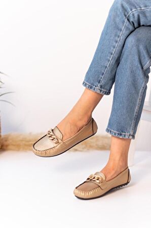 Comfy HAREKET STORE Kadın Renkli Zincir Tokalı Babet