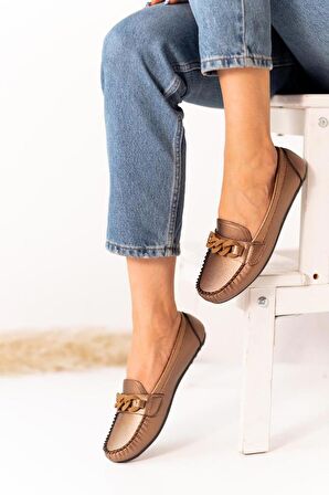 Comfy HAREKET STORE Kadın Renkli Zincir Tokalı Babet