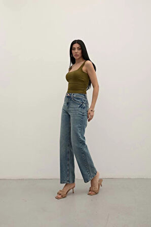 Premium Tint Blue Mom Fit Jeans