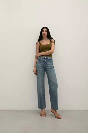 Premium Tint Blue Mom Fit Jeans