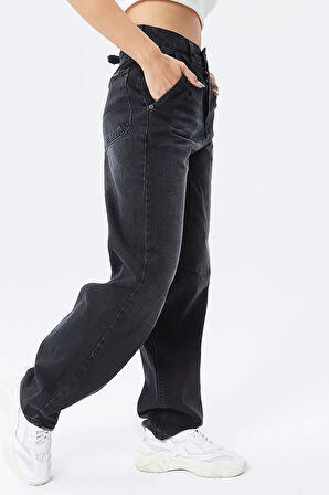 Premium Yıkamalı Kemerli Baggy Jeans
