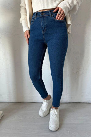 Mavi Yüksek Bel Pantolon Skinny Jeans