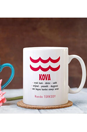 Kişiye Özel| Kişiselleştirilebilir Kova Burcu Hediye Kupa Bardak