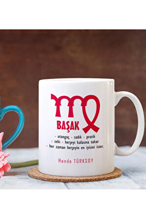 Kişiye Özel| Kişiselleştirilebilir Başak Burcu Hediye Kupa Bardak