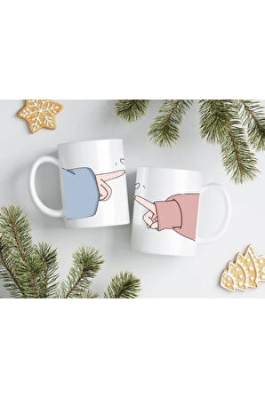 Sevgililer Gününe Özel| Kişiselleştirilebilir 14 Şubat Hediye Çift Kupa Bardak Seti